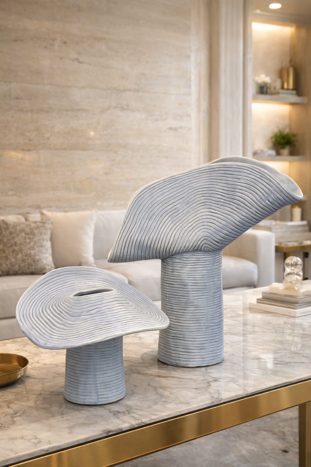 Large Blue Striped Vase