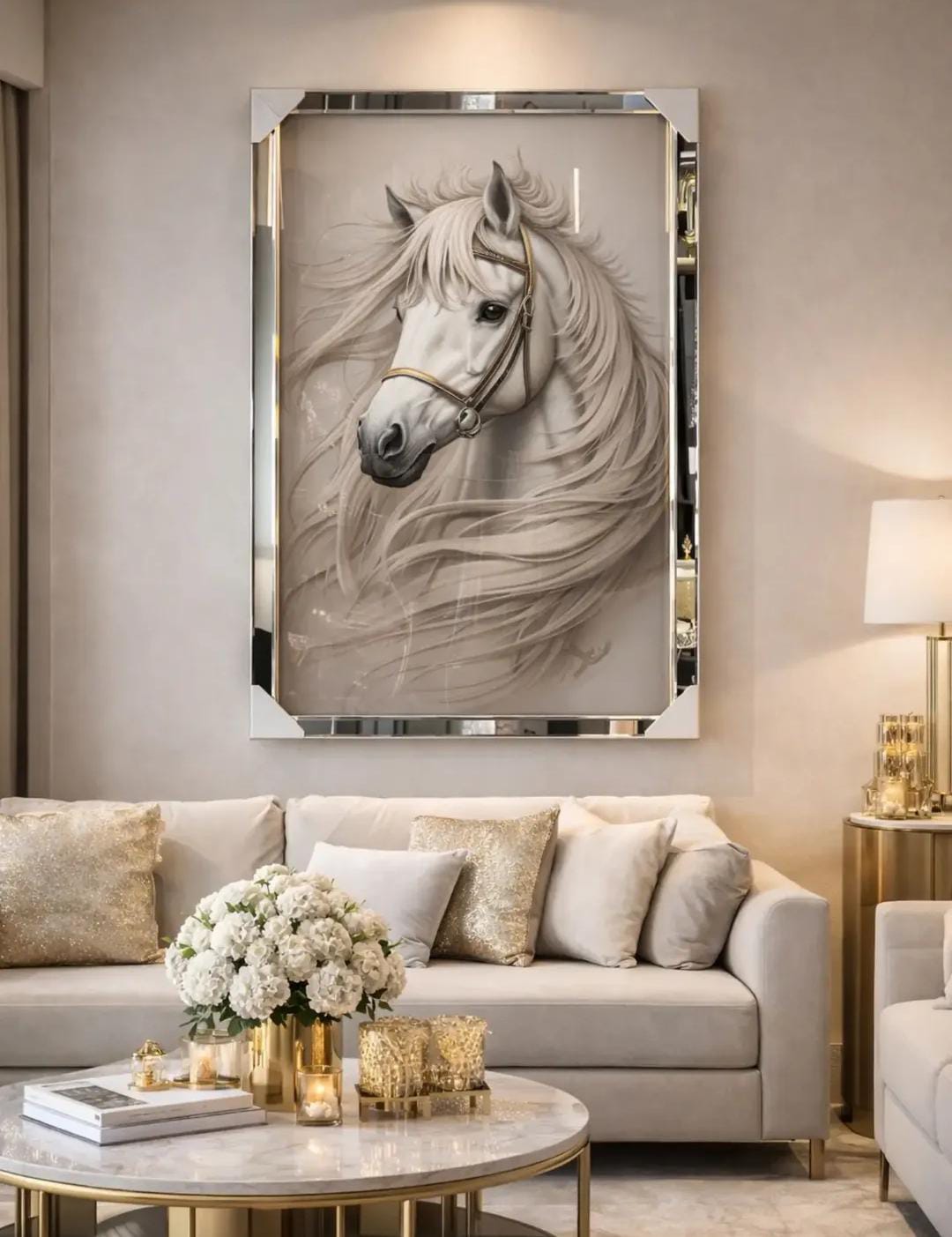 White horse art board - Image 3