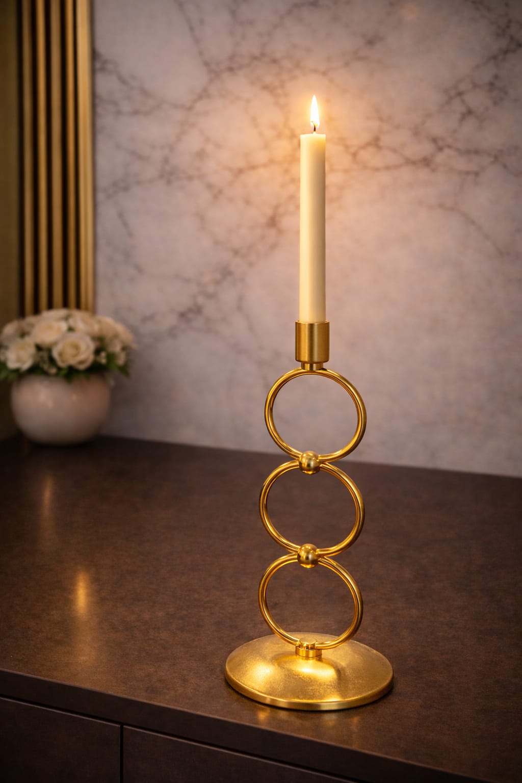 Three-layer round candle holder