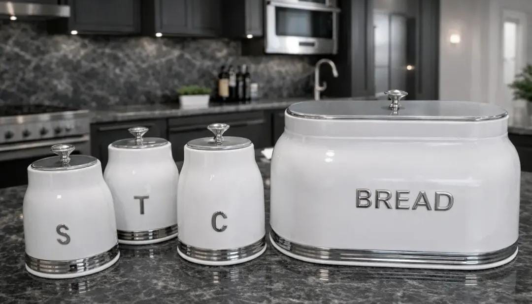 Bread boxes iron white