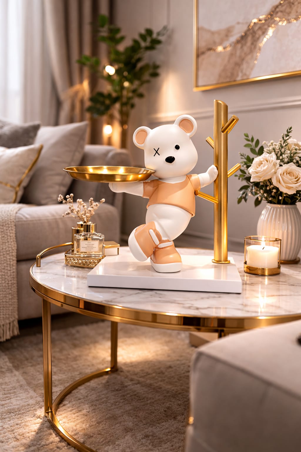 Pink panda with a matching plate