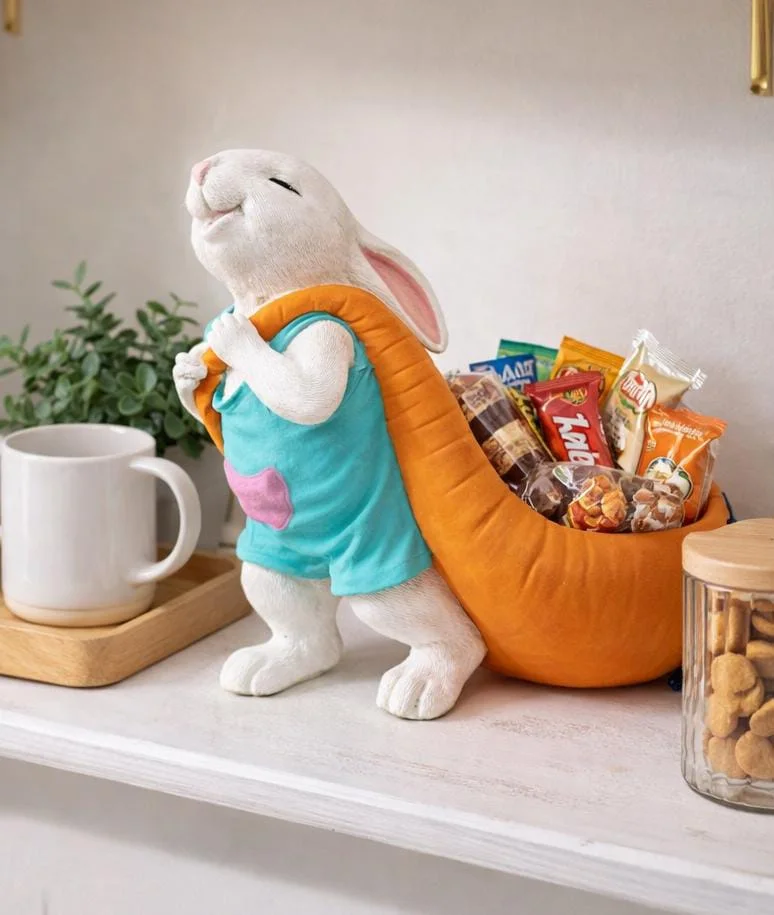 Rabbit holding orange basket - Image 3