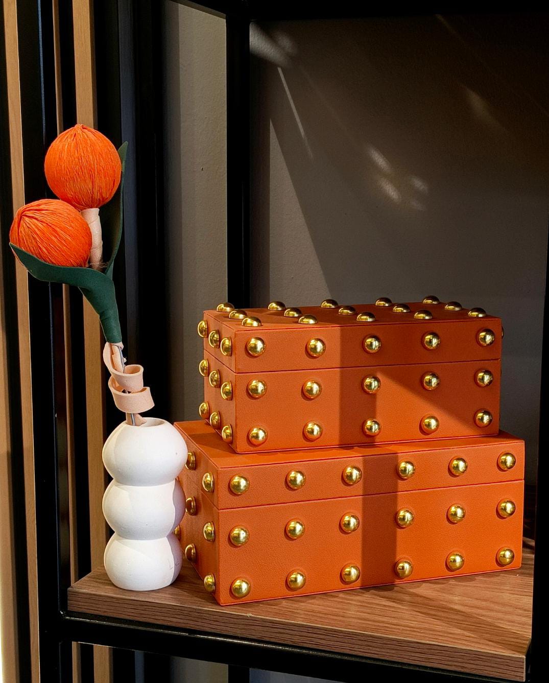 box with golden dots