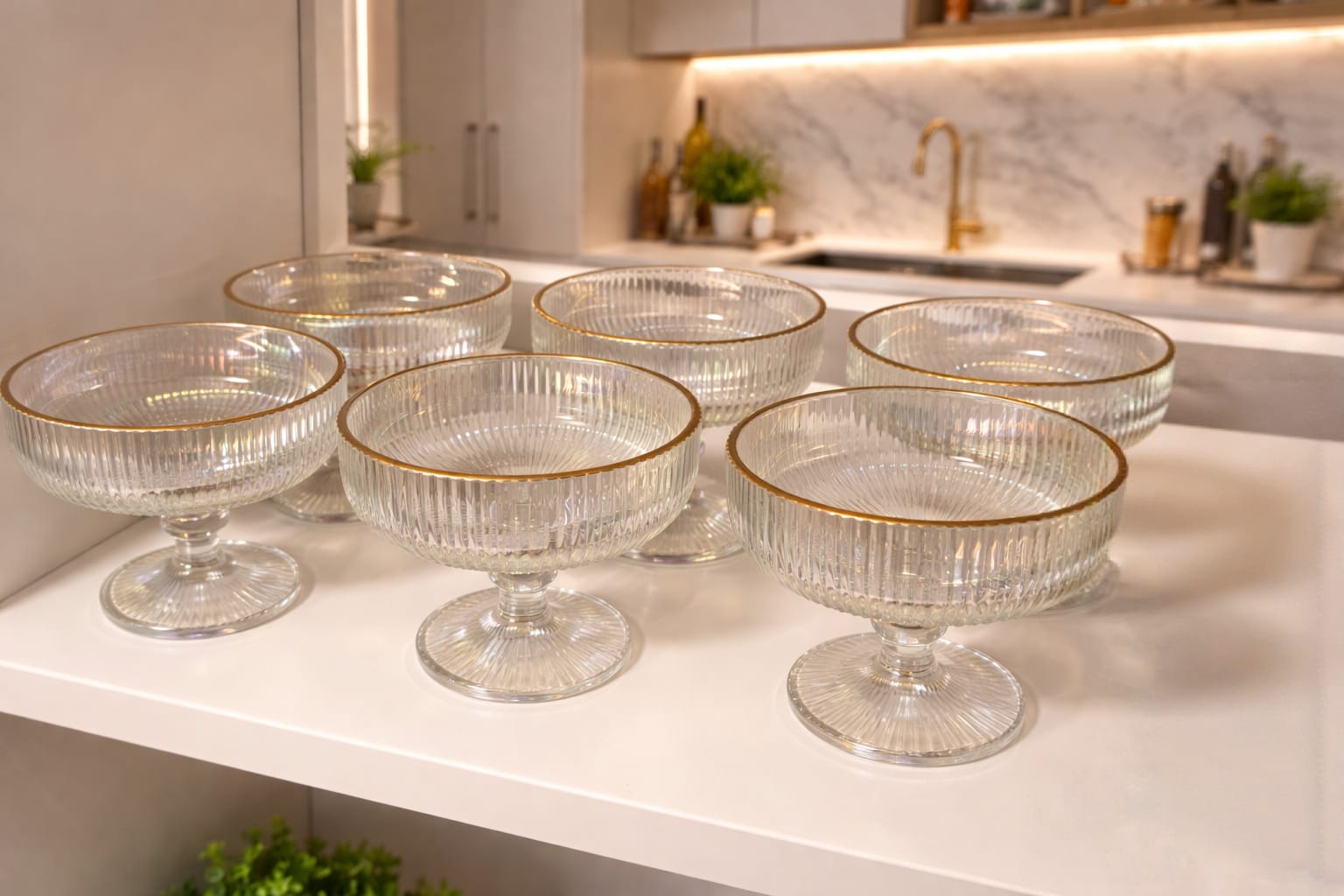 Set of 6 colorful glass jars