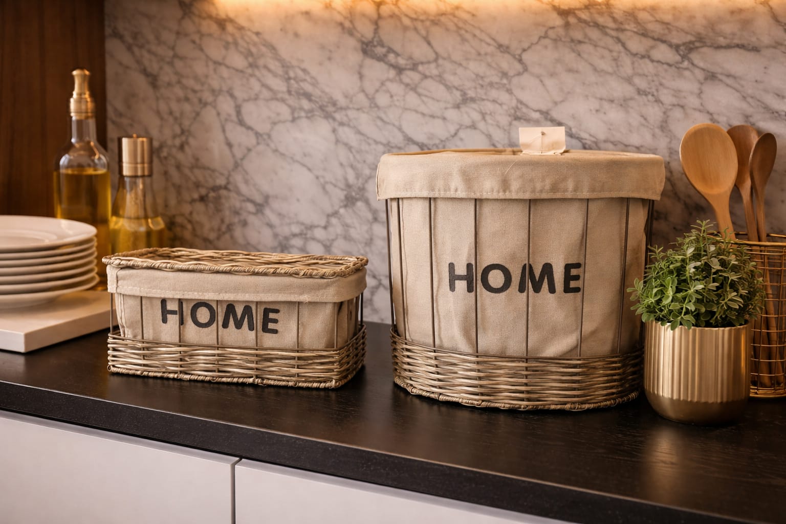 Set basket and tissue box