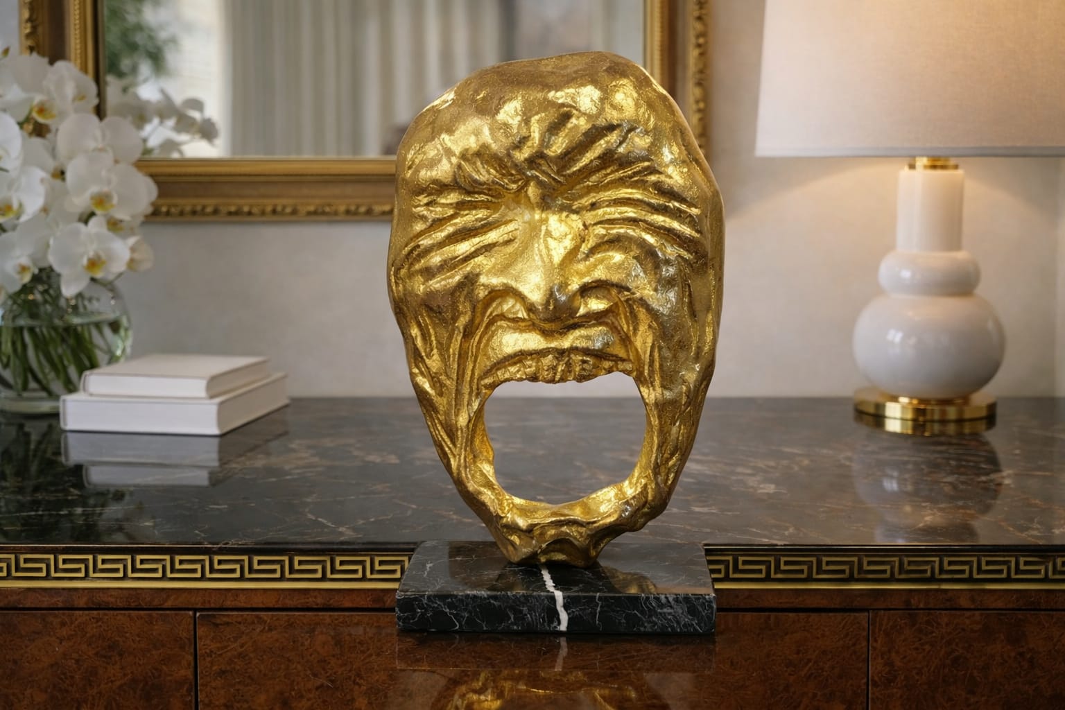 Face open mouse gold