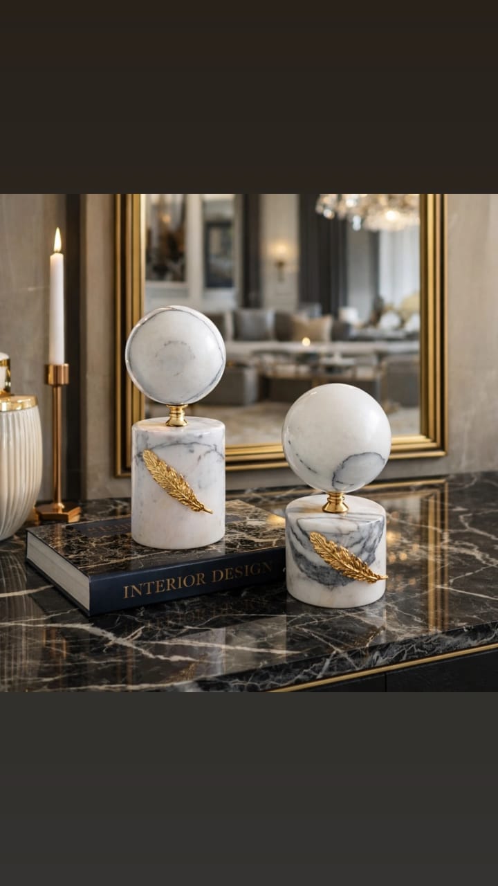 Set of 2 Decoration balls marble