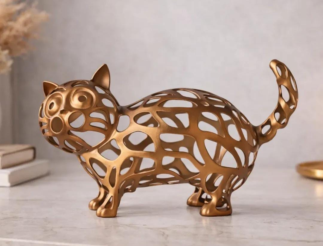 Metal Cat Sculpture