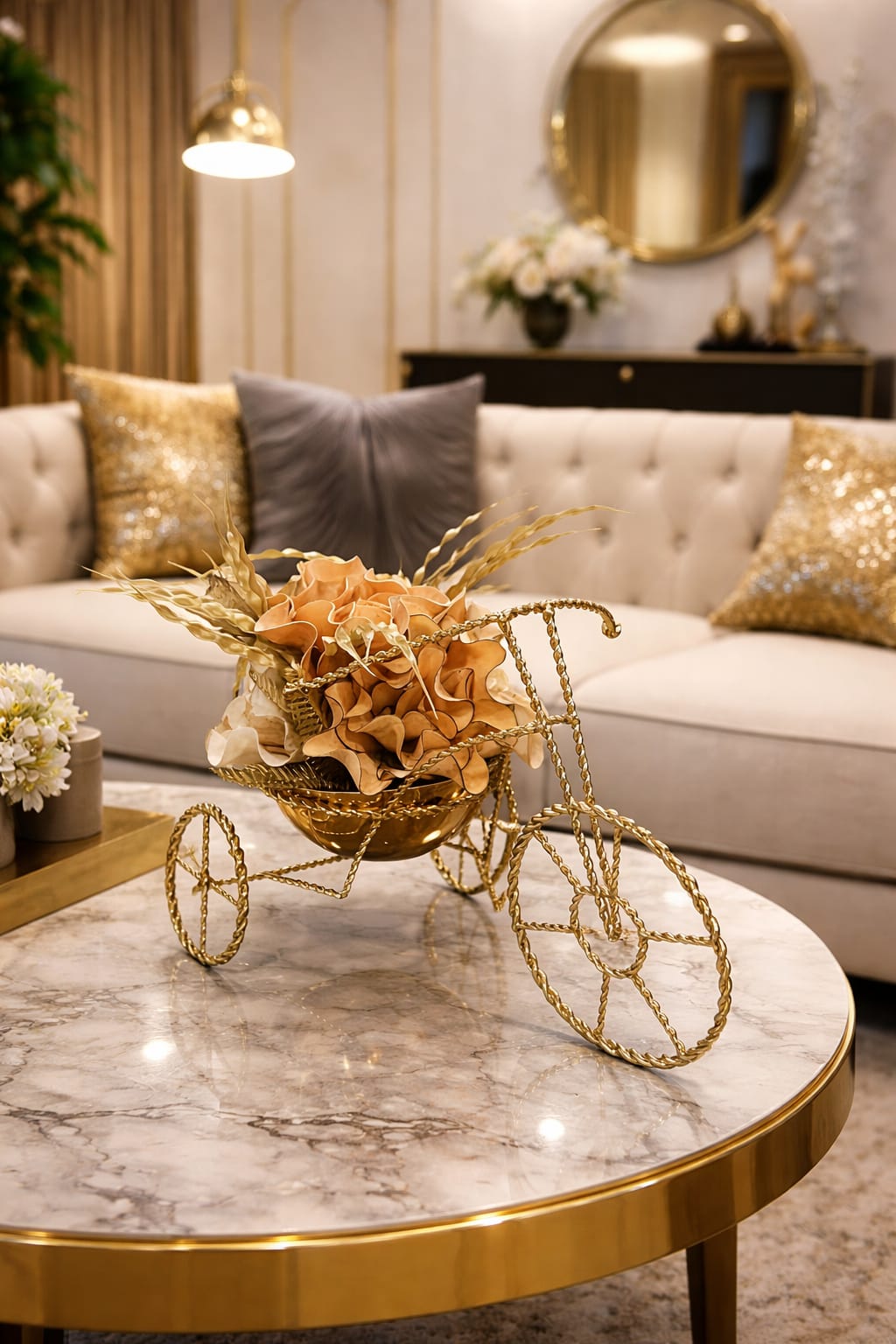 Vase shaped like a bicycle