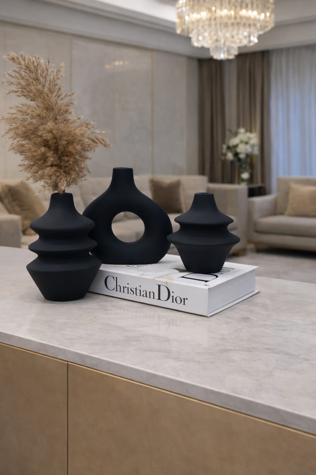 Set of 3 black vase - Image 2