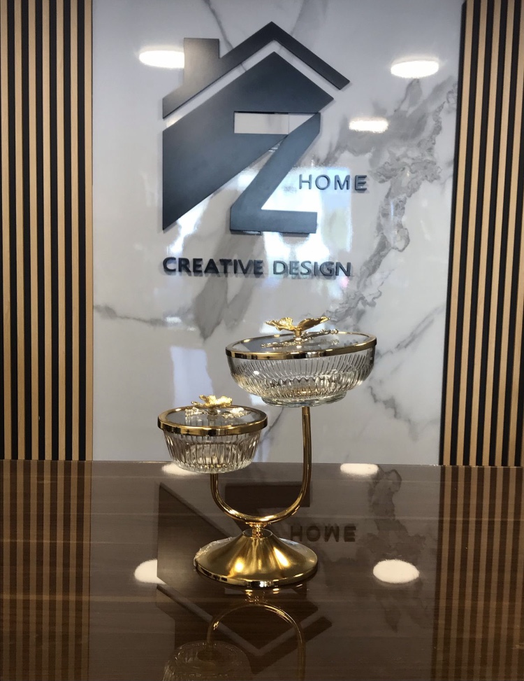 2 layered glass serving dish
